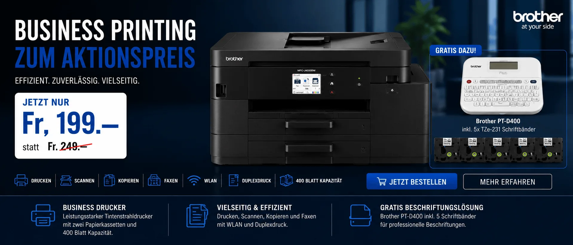 Brother J4550_inkl gratis ptouch d400_ohnecashback Brother J4550 inkl gratis ptouch d400 ohnecashback