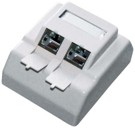 Datendose, Cat 5e, 2-fach, Aufputz Datendose-Cat-5e-2-fach-Aufputz-0