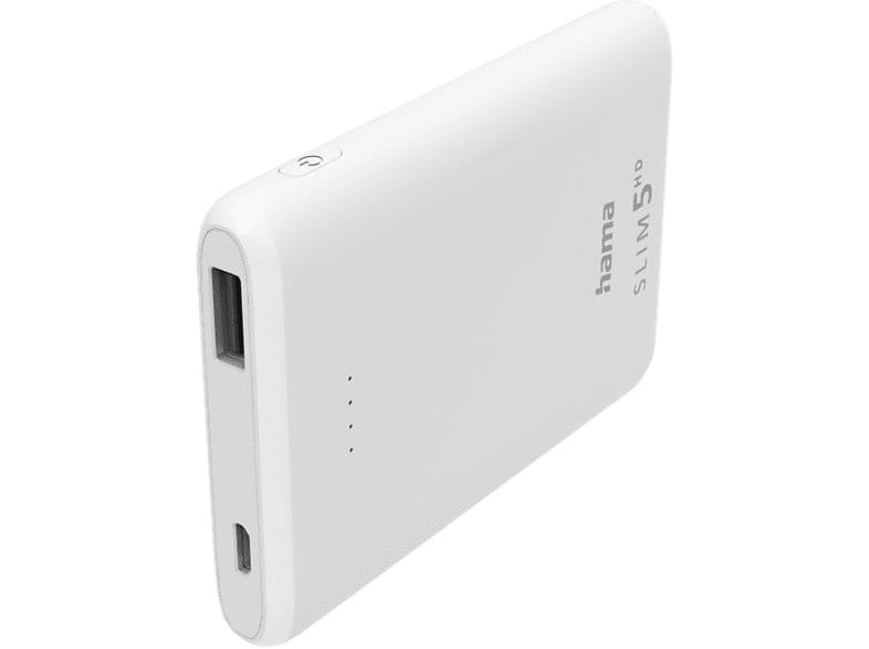 Hama Power Pack "SLIM 5HD", 5000mAh, Weiss Hama-Power-Pack-SLIM-5HD-5000mAh-Weiss-0