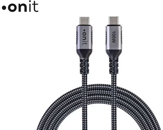 Onit USB C zu USB C 2m Schwarz Onit-USB-C-zu-USB-C-2m-Schwarz-0